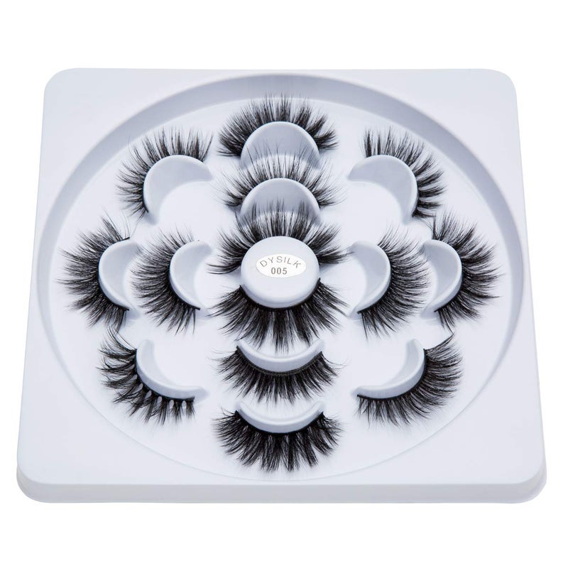 DYSILK Fluffy Lahses Fake Eyelashes - False Eyelashes Natural 7 Pairs 6D Lashes 7 Styles Faux Mink Eyelashes Wispy Lashes Natural Look False Eyelashes Long Lashes Pack Mink Lashes Eye Lashes |005 - Image 5